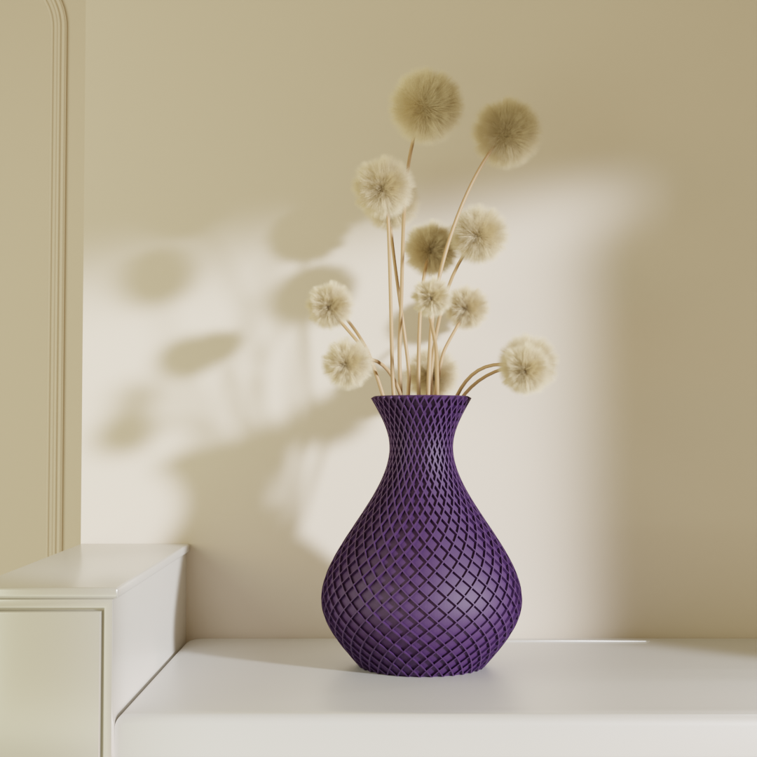 Jalakriti vase purple — colourful decorative vase India | Styra