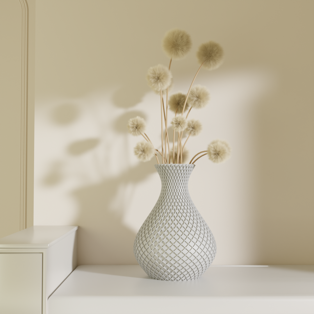 Jalakriti vase white — pear-shaped decorative vase India | Styra