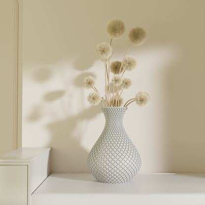 Jalakriti vase white — pear-shaped decorative vase India | Styra