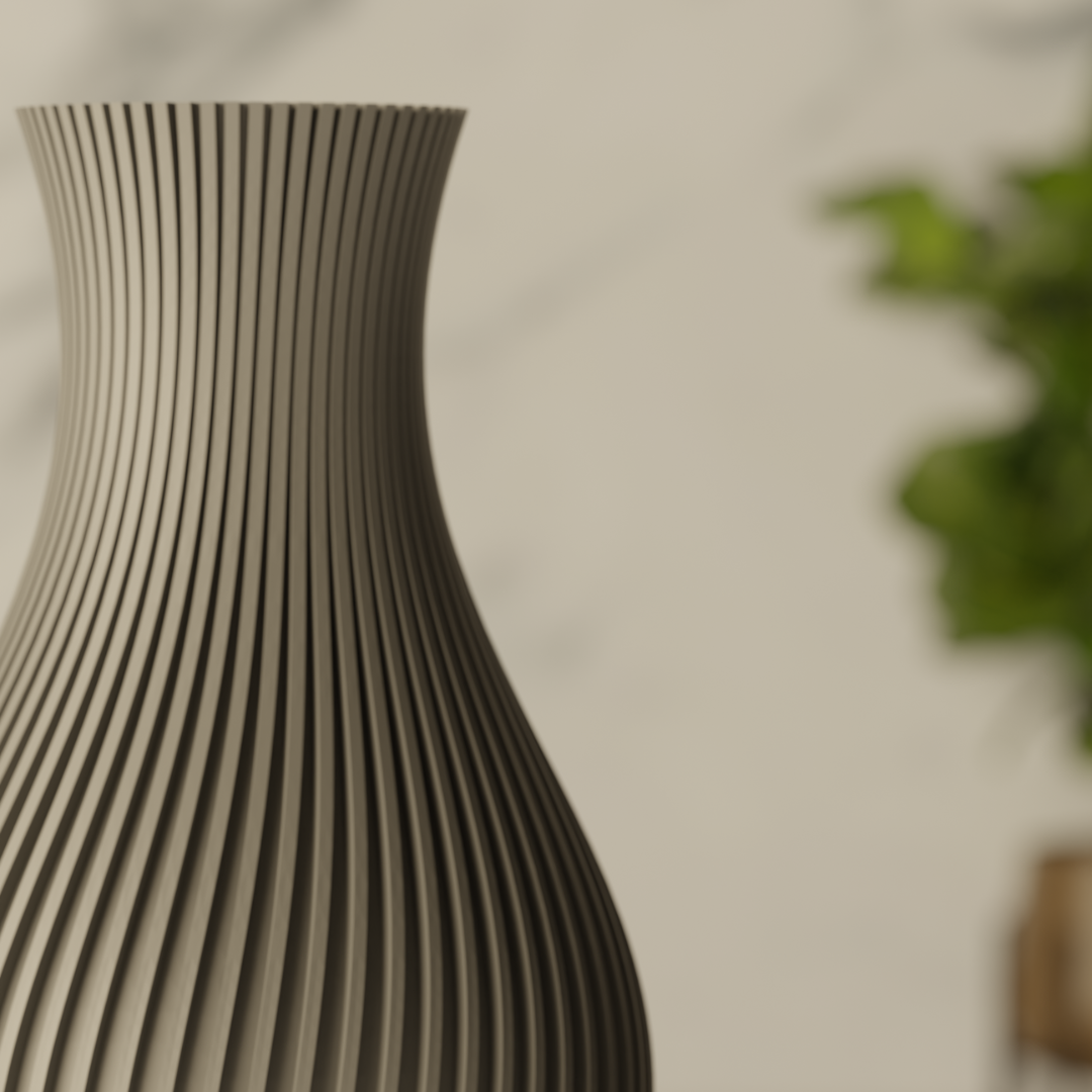 Japandi Pattern Vase, detail view — modern decorative vase India | Styra