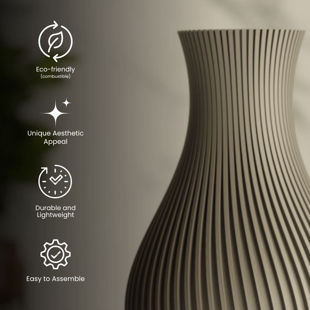 Japandi Pattern Vase, size reference — premium decorative vase India | Styra