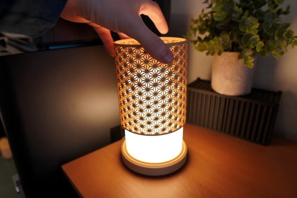 Japanese Kumiko Lamp — handcrafted table lamp India | Styra