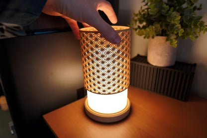 Japanese Kumiko Lamp — handcrafted table lamp India | Styra