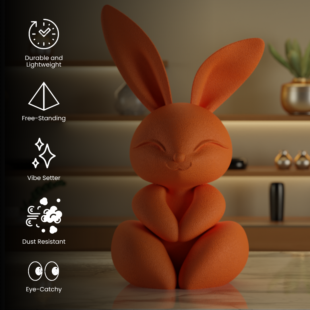 Little Bunny Orange — handcrafted decor sculpture India | Styra