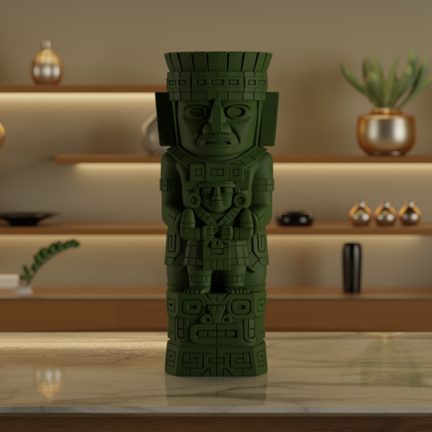 Magic Totem Dark Green — designer decor sculpture India | Styra