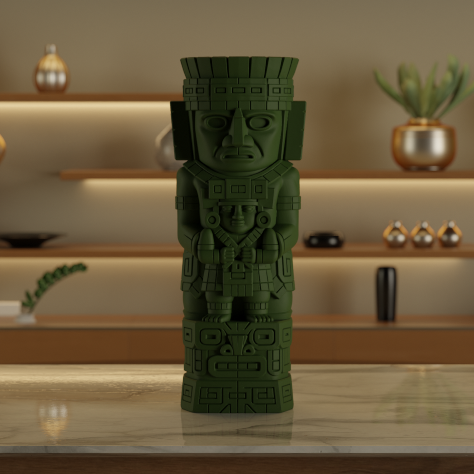 Magic Totem Dark Green — designer decor sculpture India | Styra