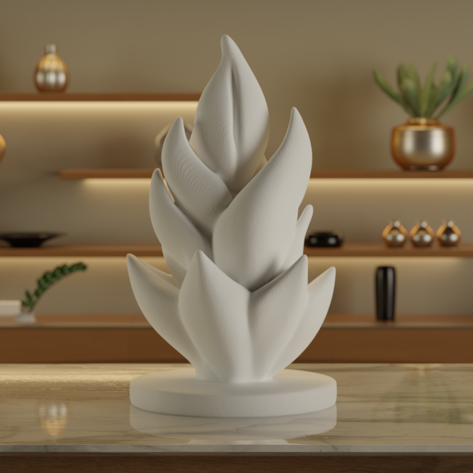 Modern Bloom Leaf — premium decor sculpture India | Styra