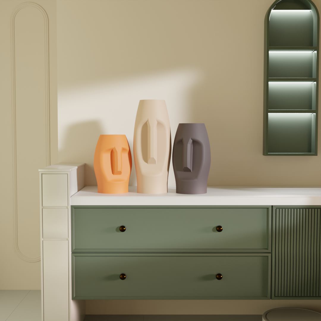 Modern Face Vase — minimalist decorative vase India | Styra