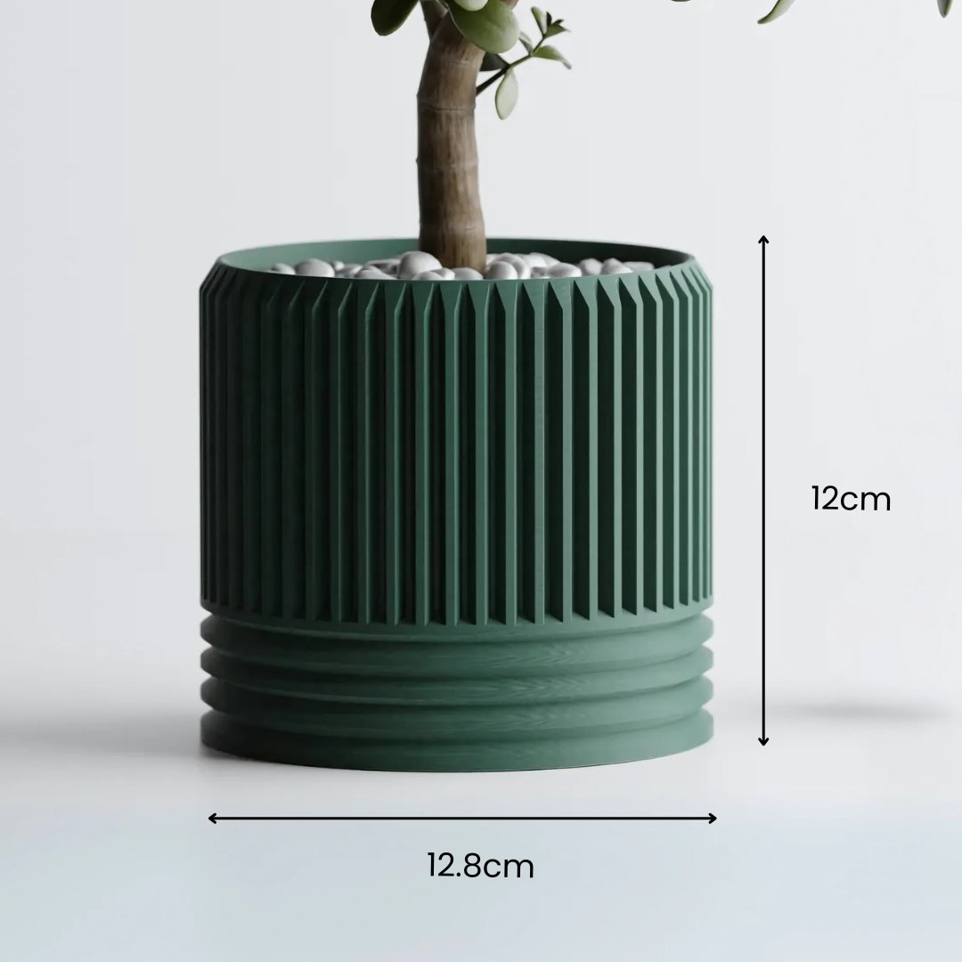 Ribbed Delta Pot top view — modern indoor plant pot India | Styra