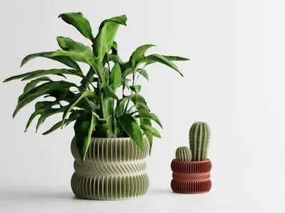 Modern Ribbed Hourglass Pot — hourglass ribbed plant pot India | Styra