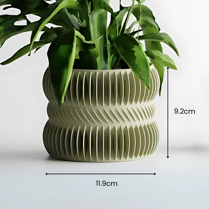 Modern Ribbed Hourglass Pot — designer indoor planter India | Styra