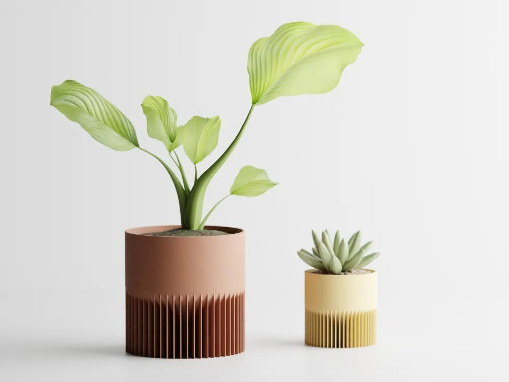 Modern Ribbed Rectangular Planter Pot — tall architectural plant pot India | Styra