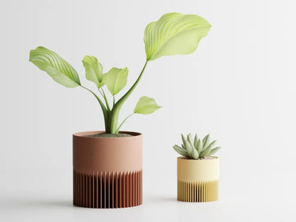 Modern Ribbed Rectangular Planter Pot — tall architectural plant pot India | Styra