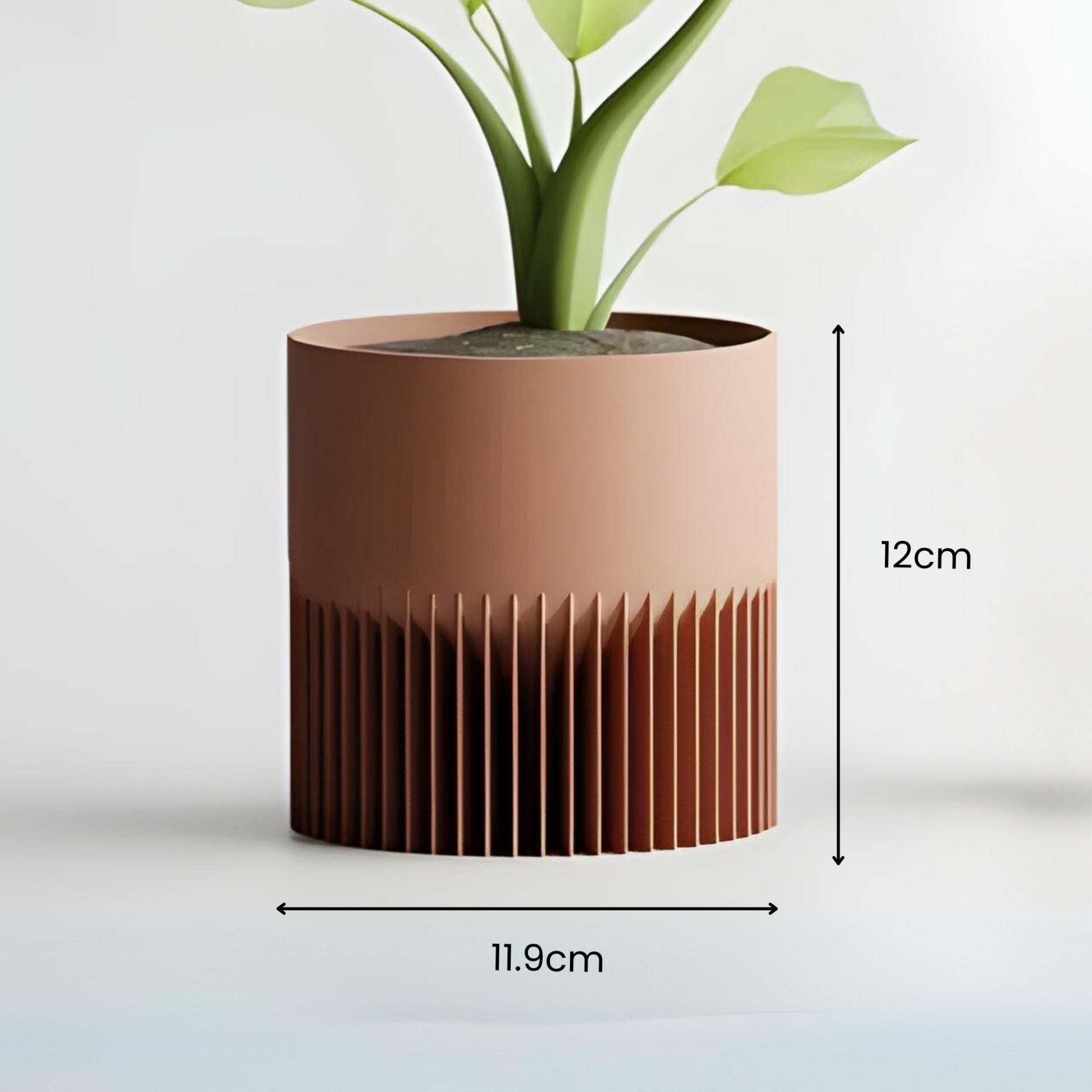 Modern Ribbed Rectangular Planter Pot — designer indoor planter India | Styra