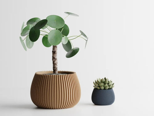 Modern Ribbed Straight Planter Pot — clean cylindrical plant pot India | Styra