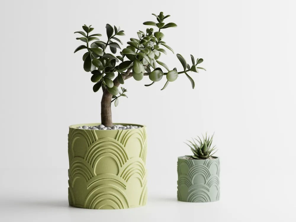 Modern Wavy Pattern Planter Pot — wave-texture plant pot India | Styra
