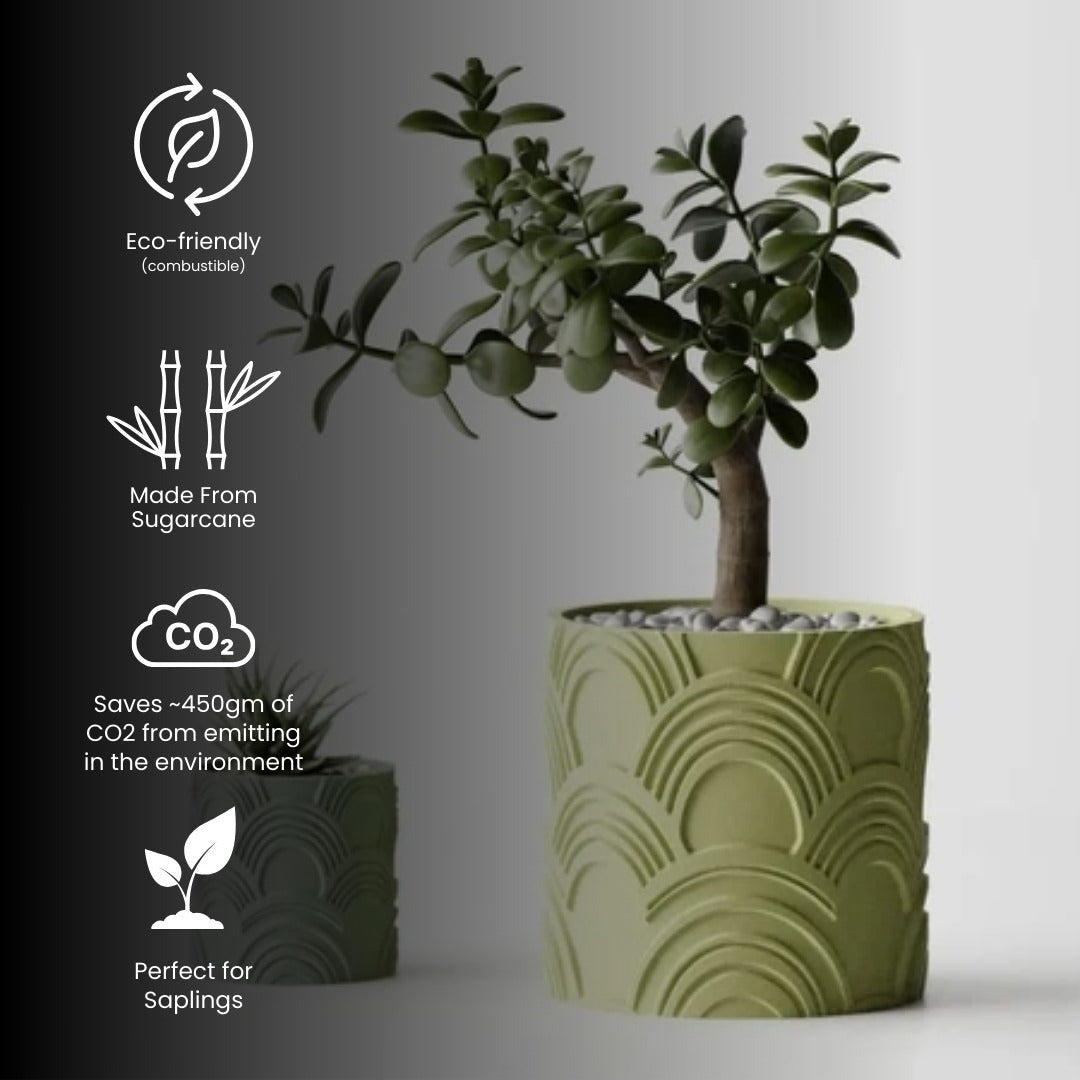 Modern Wavy Pattern Planter Pot — modern indoor planter India | Styra