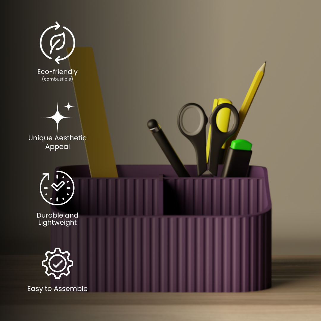 Office Desk Organizer, detail — handcrafted desk organizer India | Styra