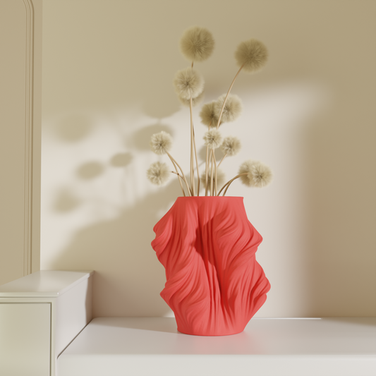 Onir Red, detail view — designer decorative vase India | Styra