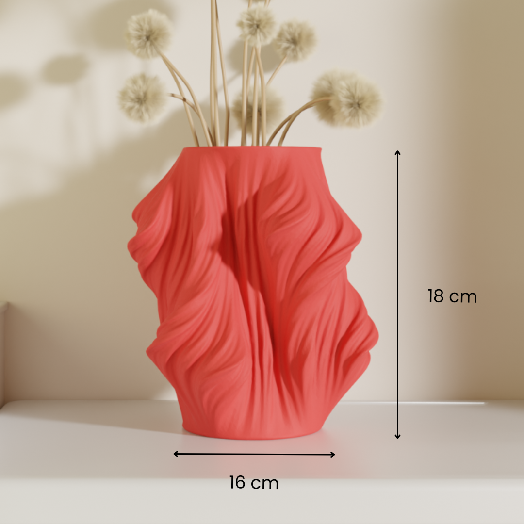 Onir Sculptural Vase Sunset Orange Detail — Modern Vase Online India | Styra