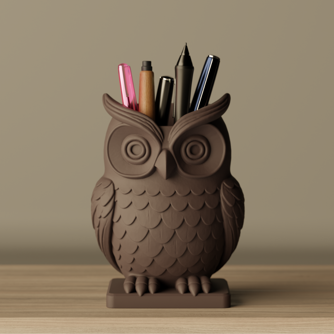 Owl Pen Holder, size reference — designer desk organizer India | Styra