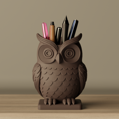 Owl Pen Holder, size reference — designer desk organizer India | Styra