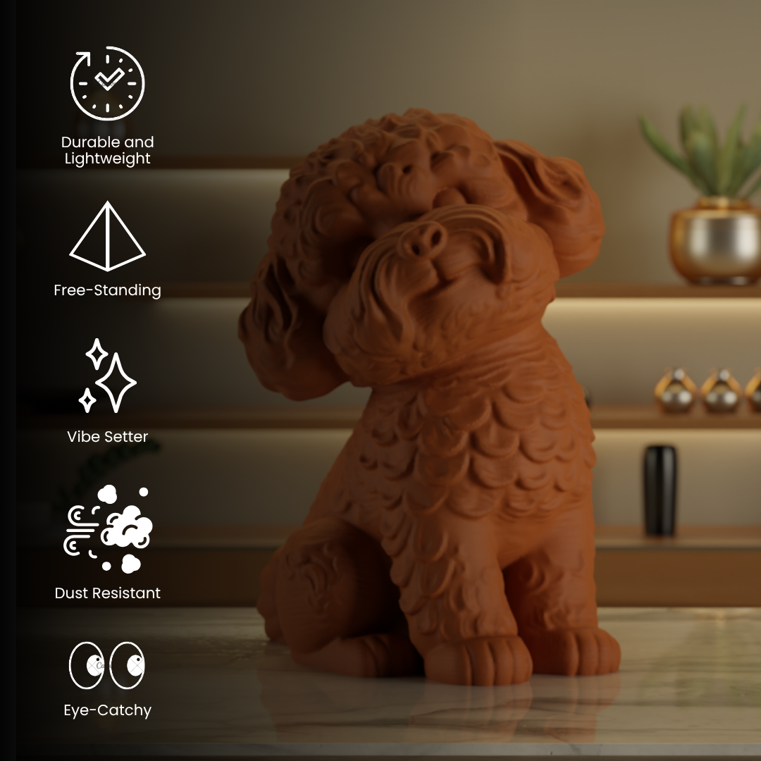 Poddle Water Dog Statue Brown — sculptural decor sculpture India | Styra