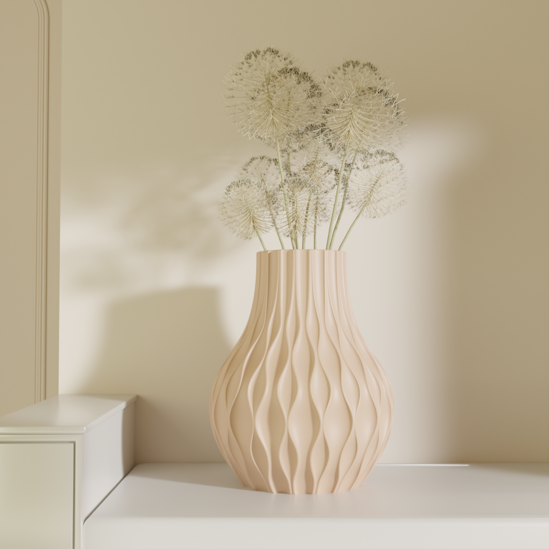Raagya modern flower vase beige — minimalist decorative vase India | Styra