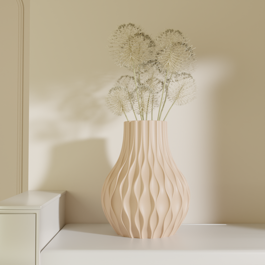 Raagya modern flower vase beige — minimalist decorative vase India | Styra