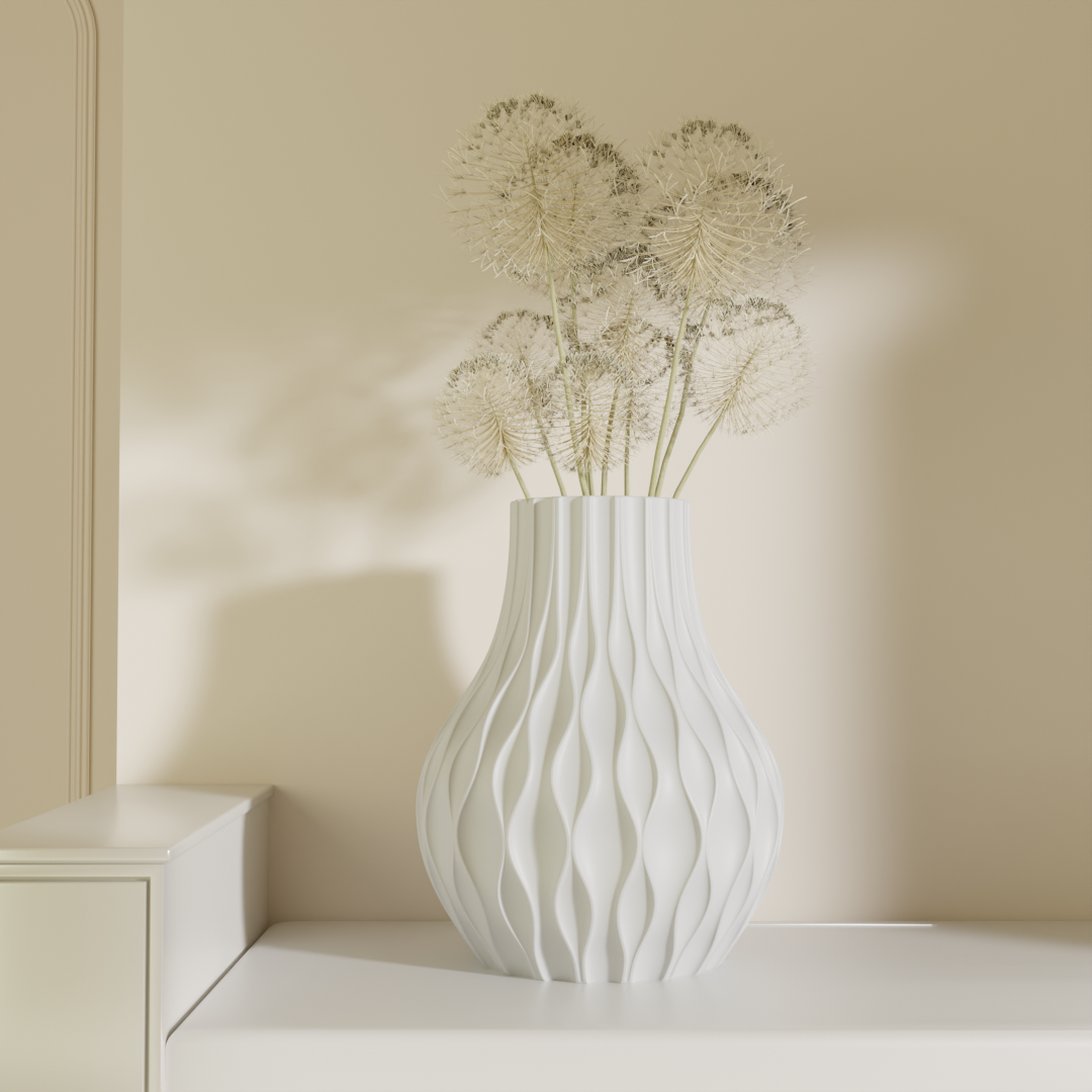 Raagya flower vase white — minimalist vase for living room India | Styra