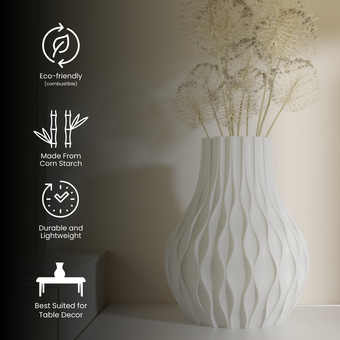 Raagya vase white detail — buy flower vase online India | Styra