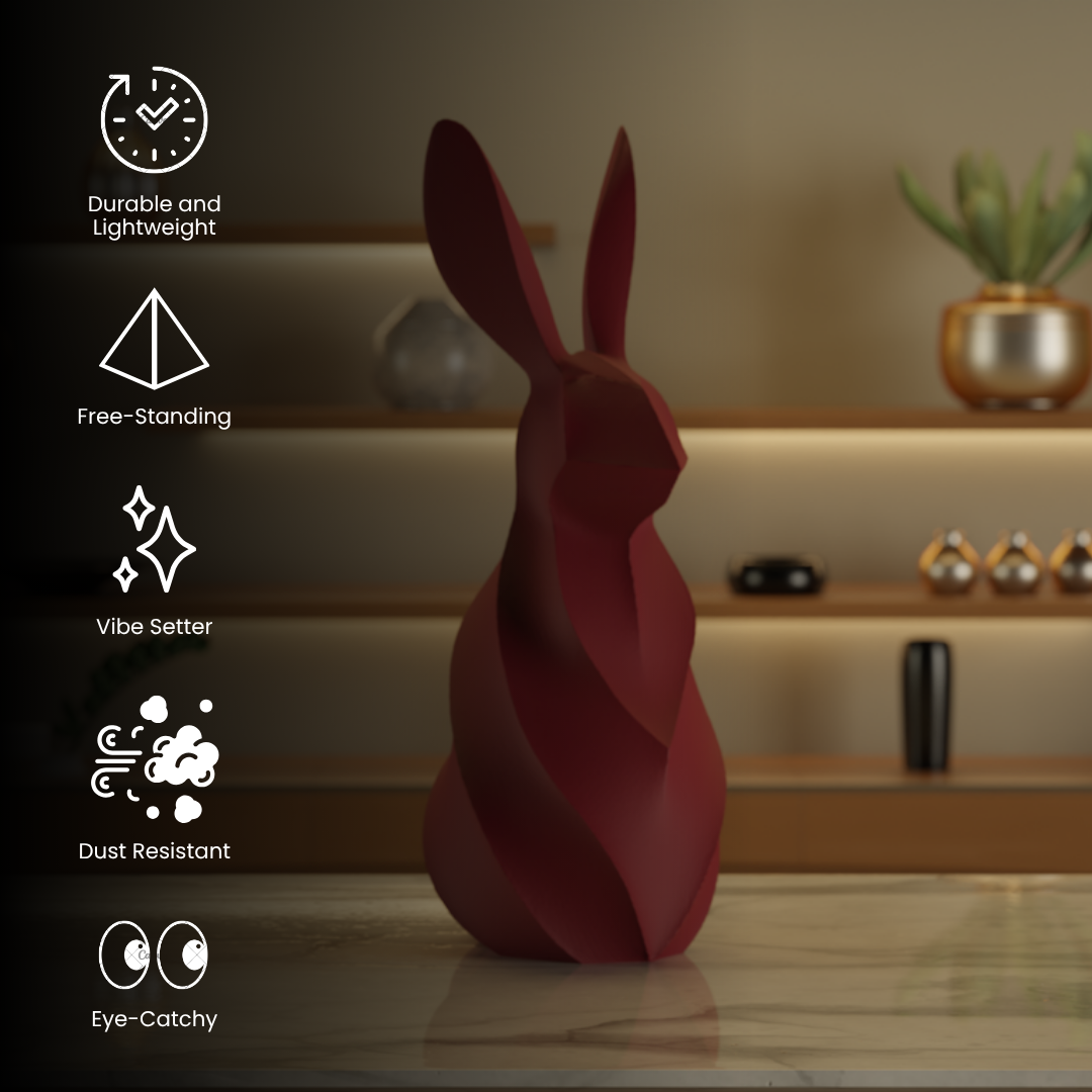 Rare Rabbit Maroon — handcrafted decor sculpture India | Styra