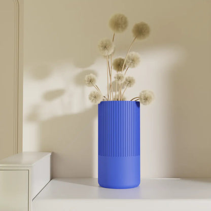 Ravel Cylindrical Vase Blue — Designer Vase India | Styra