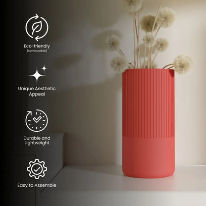 Ravel Vase Red Detail — Polymer Vase India | Styra