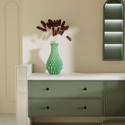 Rev Green, full view — handcrafted decorative vase India | Styra