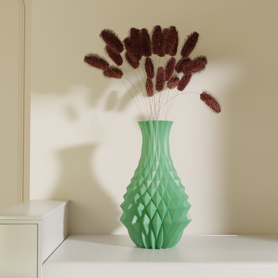 Rev Green, close-up — modern decorative vase India | Styra