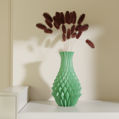Rev Green, close-up — modern decorative vase India | Styra