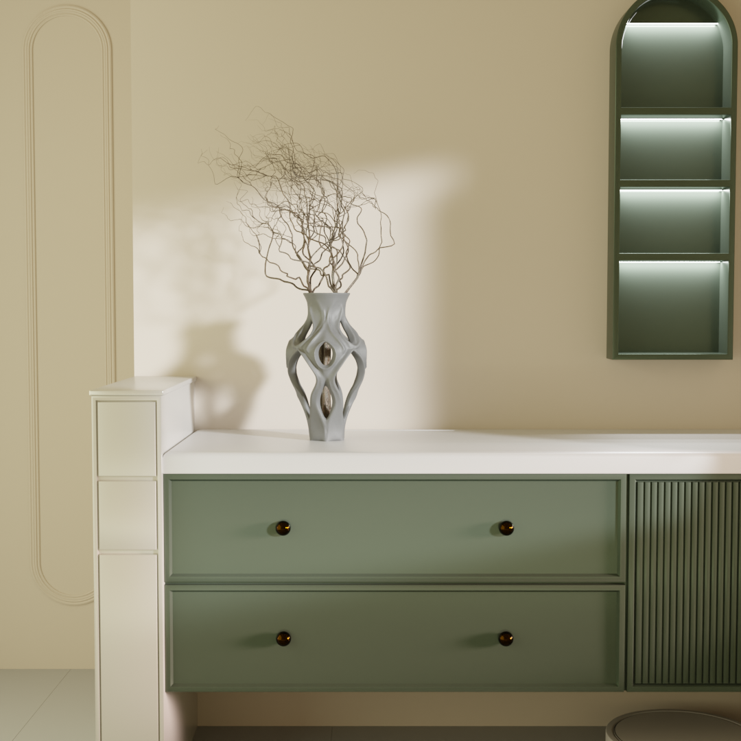 Rohira Grey, full view — contemporary decorative vase India | Styra