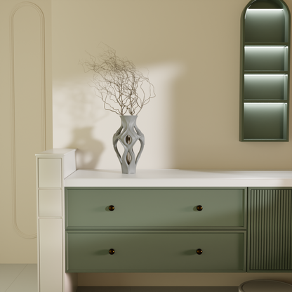 Rohira Grey, full view — contemporary decorative vase India | Styra
