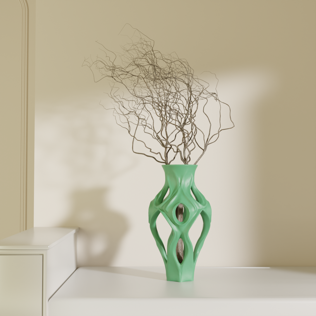 Rohira Green, close-up — contemporary decorative vase India | Styra