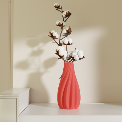 Roohani teardrop flower vase red — minimalist decorative vase India | Styra