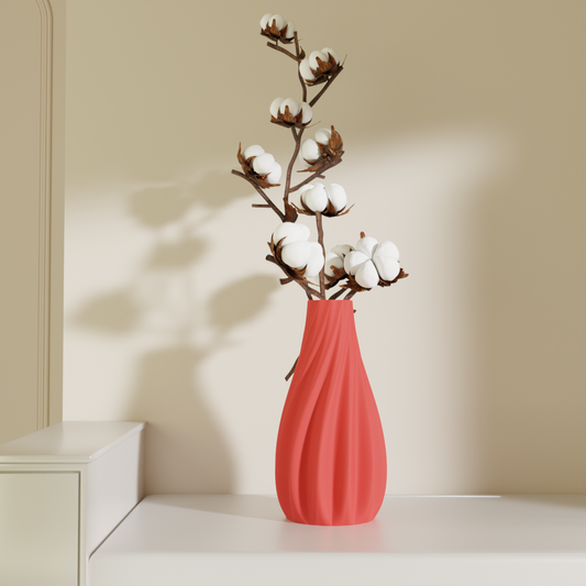 Roohani teardrop flower vase red — minimalist decorative vase India | Styra