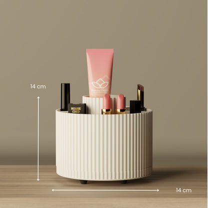 Rotating Vanity Organizer, size reference — handcrafted desk organizer India | Styra