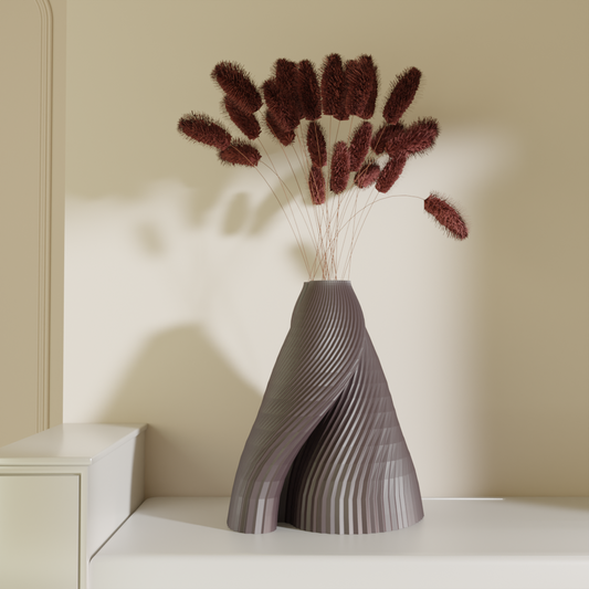 Samya Draped Vase Thunder — Designer Vase India | Styra