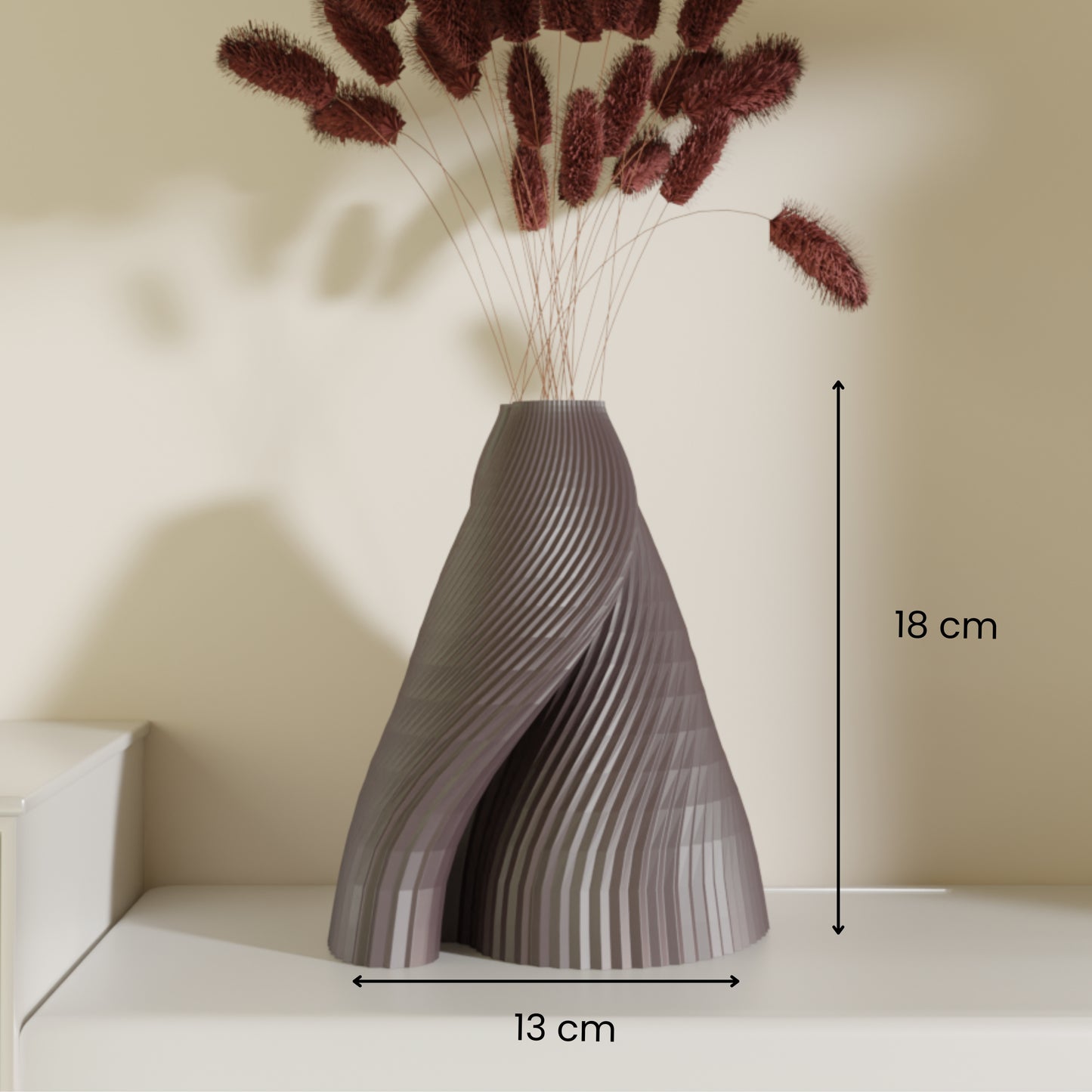 Samya Asymmetrical Vase Thunder — Buy Vases Online India | Styra