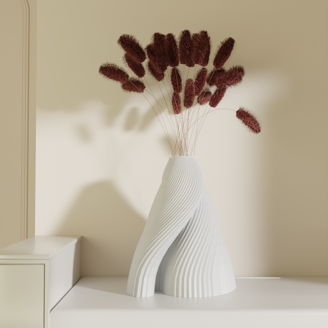 Samya Draped Vase White — Designer Vase India | Styra