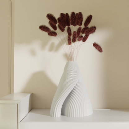 Samya Draped Vase White — Designer Vase India | Styra