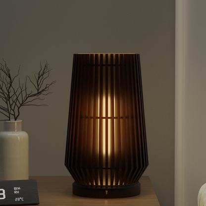 Slatted lamp shadow pattern — modern table lamp online India | Styra
