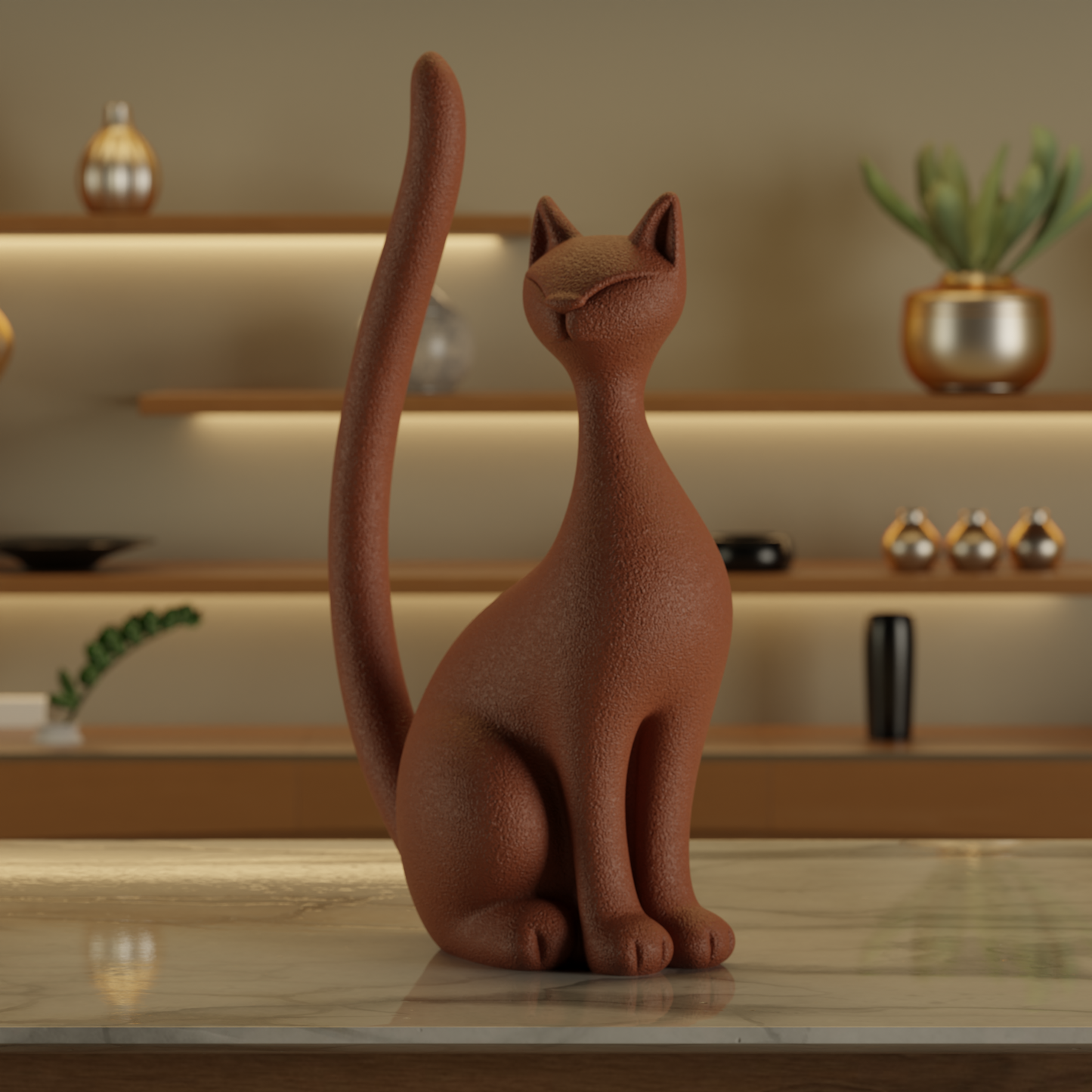 Sphynx Cat Brown — artisan decor sculpture India | Styra