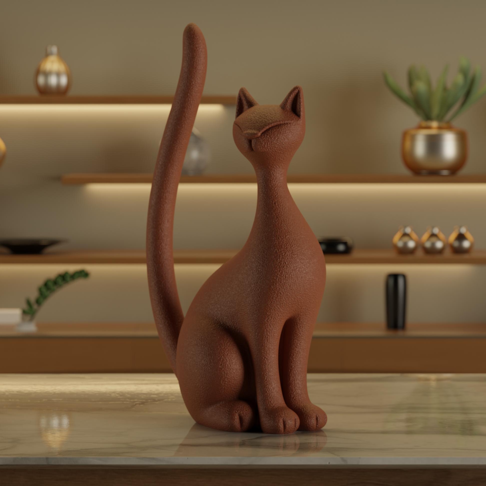 Sphynx Cat Brown — artisan decor sculpture India | Styra